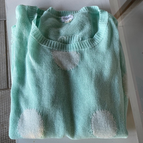 Tobi mint ripped dot sweater - Picture 2 of 2